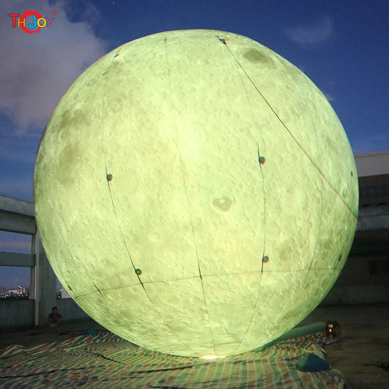 Exquisita bola de luna inflable gigante Oxford de 8m con luces Led para eventos, fiestas, espectáculos, decoración de escenario, publicidad