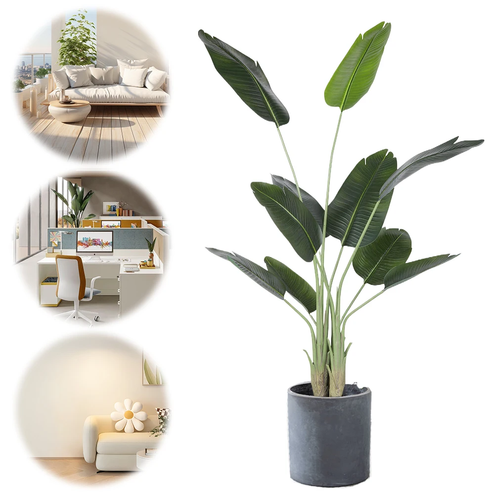 

Artificial Bird of Paradise Plant 6 Ft Fake Banana Leaf Plant Faux Tropical Palm Tree Plant for Indoor Outdoor House Home Office