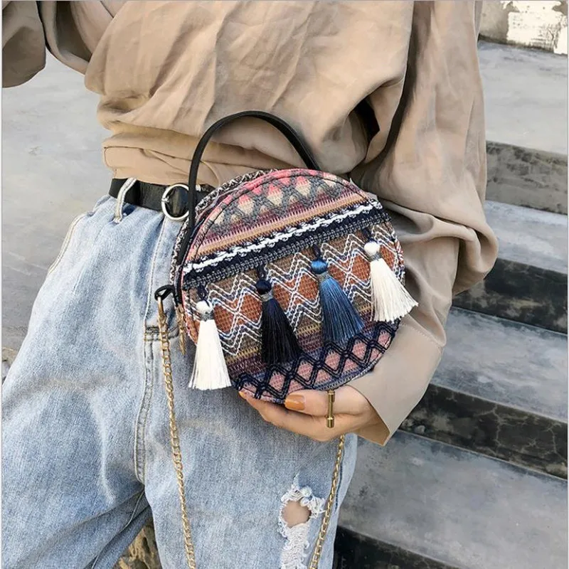 Crossbody Bags Women's Handbag Diagonal Bag Beach Ethnic Style Female Bag Tassel Bag Bolsos Messenger Bag tote shoulder bags