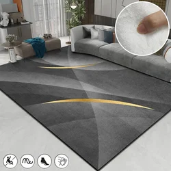 Alfombra gris de lujo ligera moderna para sala de estar, decoración del hogar, balcón, mesa de centro, alfombras de área grande, alfombra antideslizante para dormitorio