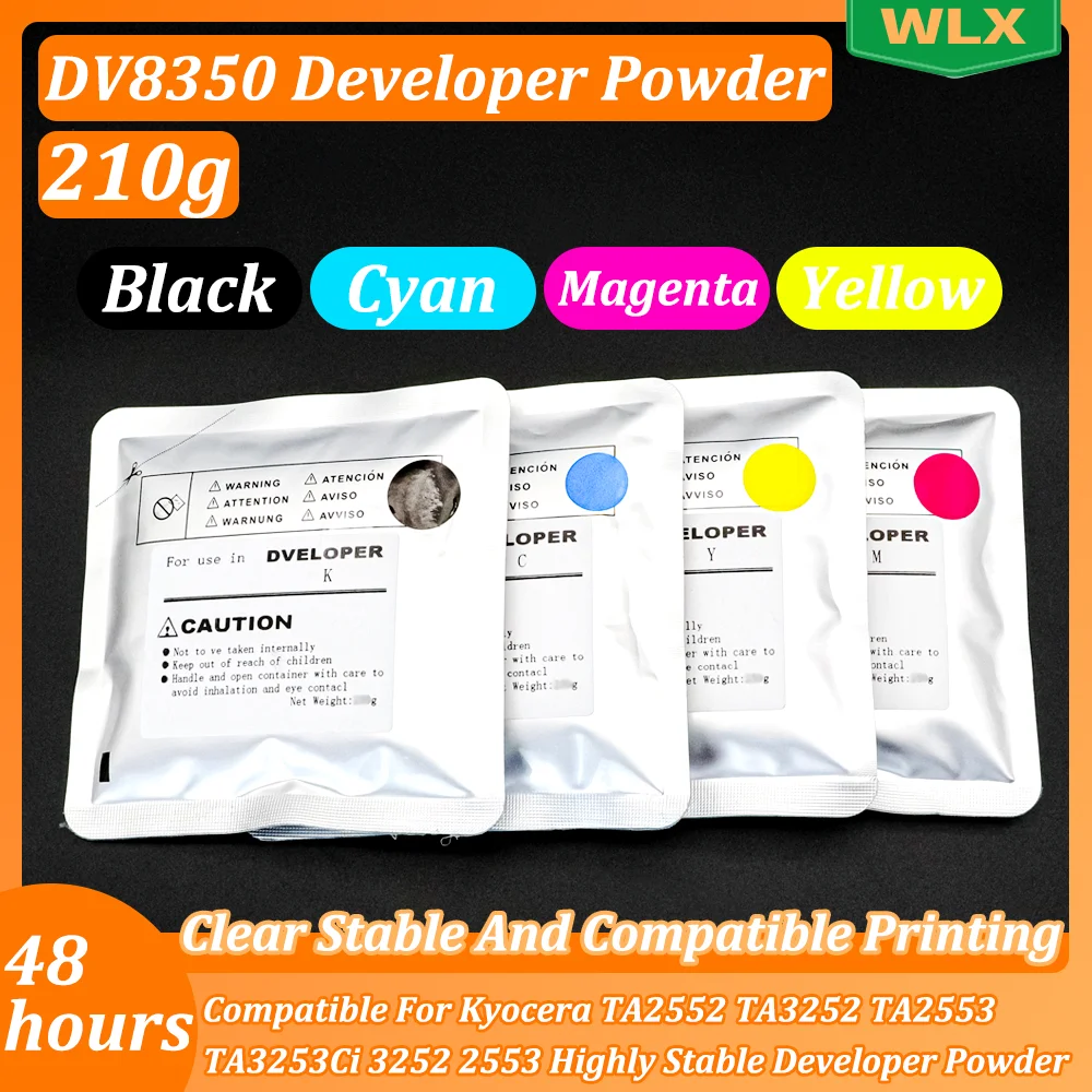Poudre de développement 210g 8350 DV8350 compatible avec Kyocera TA2552 TA3252 TA2553 TA3253Ci 3252 2553, poudre de développement très stable