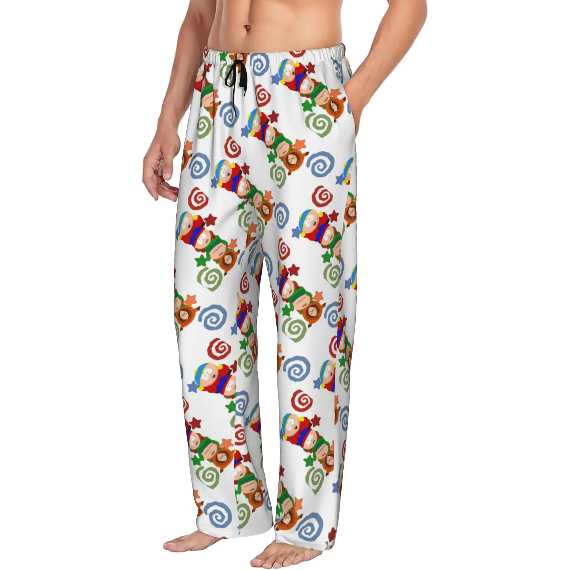 Custom S-SouthParks Pajama Pants for Men  Lounge Sleep Drawstring Sleepwear Bottoms with Pockets