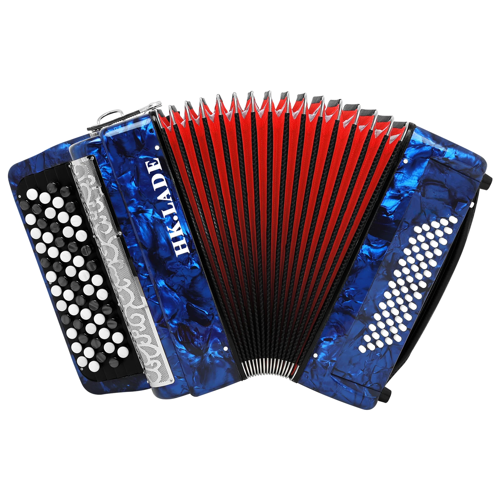 Bayan Button Accordion 62 Key 60 Bass Musical Instrument Portable for Adult Player Stage Performance & Daily Music Practice