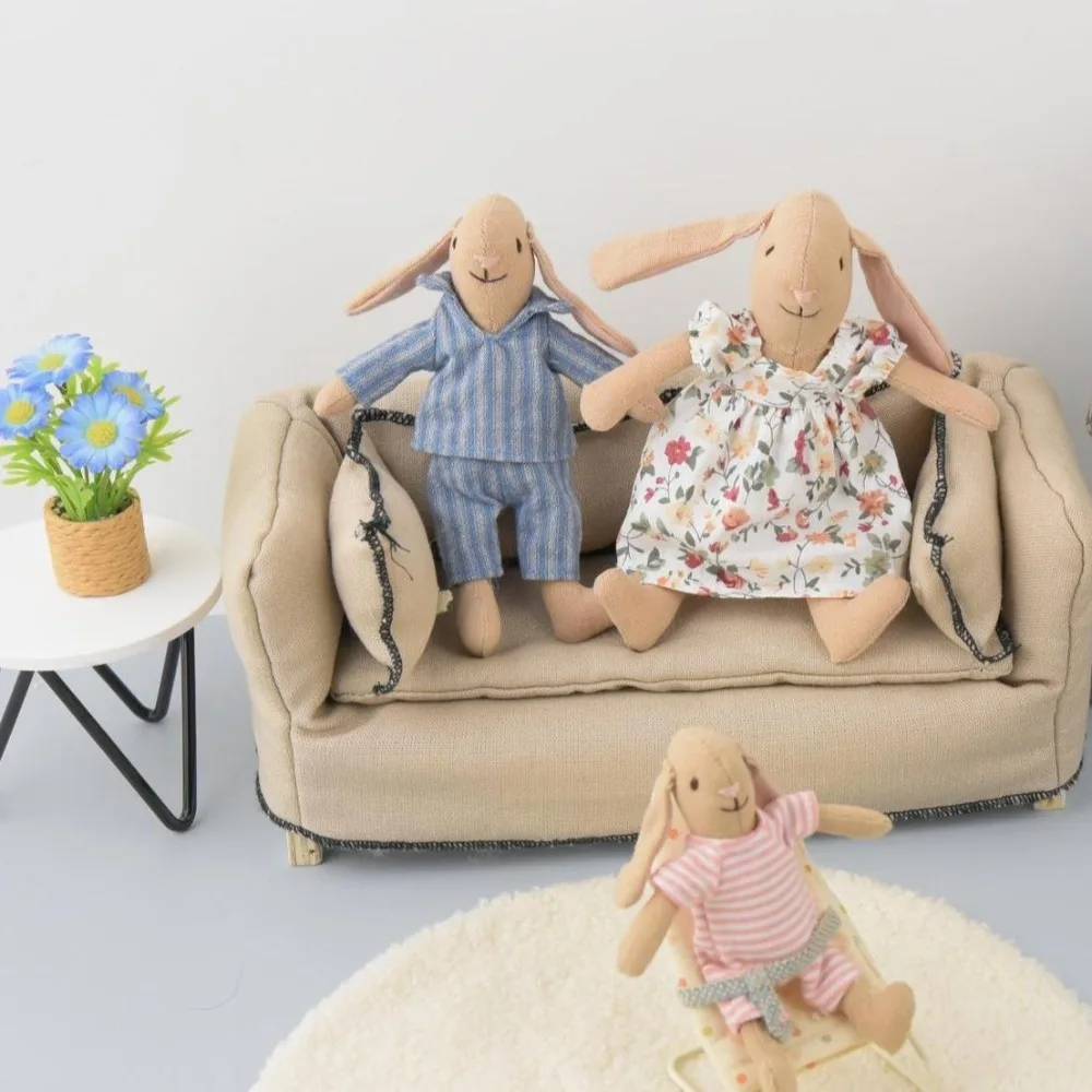 أرنب والدورف فستان الحياكة الأصلية الكرتون محشوة لينة محشوة اليدوية التعليم ما قبل المدرسة #5