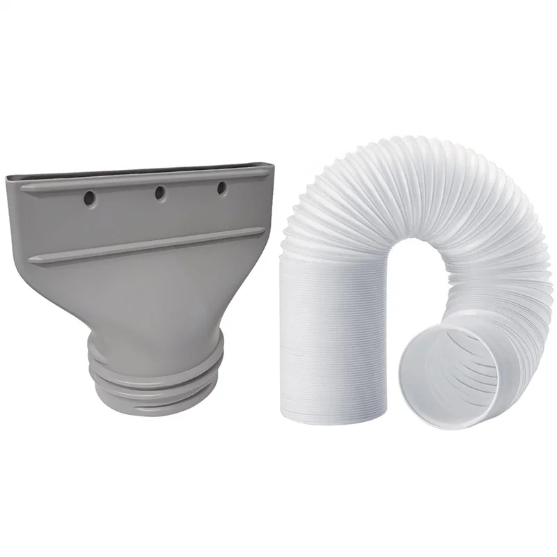 ABWM-Adaptador de manguera plana, Kit de ventilación de ventana, conector de manguera de aire acondicionado, acoplador de manguera de CA portátil con tubo