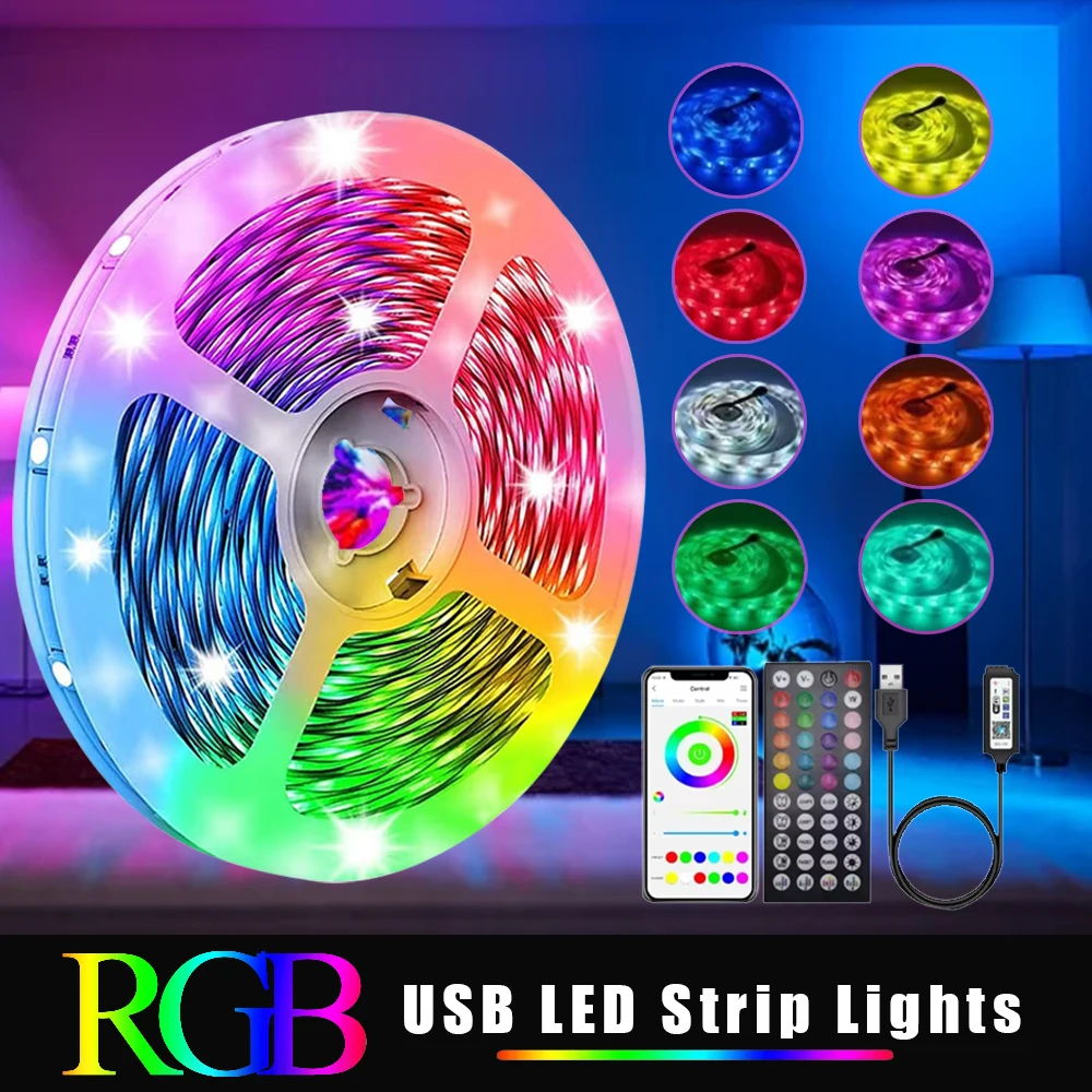 Usb Led Strip Lights App Controle Kleur Veranderende Tv Backlight Diode Voor Huisdecoratie 2M/3M/3.5M/4M/5M/6M/7M/10M