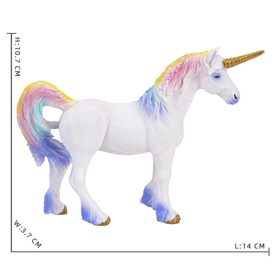 Classic Mythical Animal Toys Rainbow Pegasus Unicorn Model Action Figures Model PVC Original Fairy Tale Fly Horse Children Educa