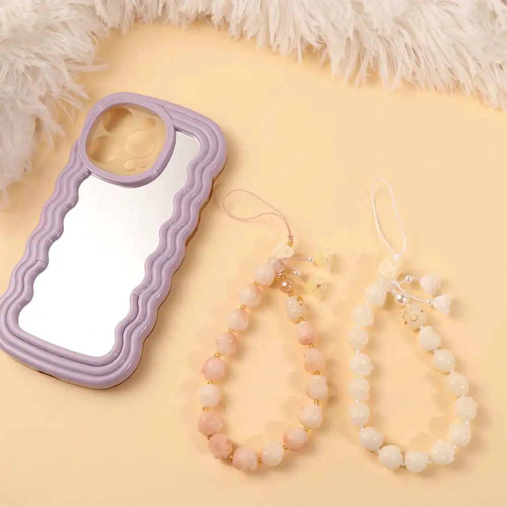 

Sweet Girls Cell Phone Strap Bracelets Anti Loss Sling Phone Lanyard Beaded Charms Beads Phone Chain Phone Accessories
