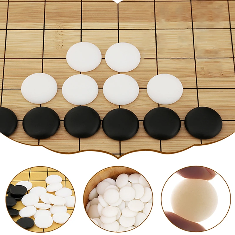 Go Chess Piece Double Convex Standard Gomoku Black and White Chess Piece 361pcs Go Chess Gomoku Board Games
