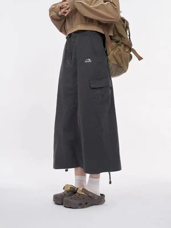 

Юбка миди А-силуэта с высокой талией в ретро-стиле для полных женщин (до 120 кг) – летняя, стройнящая, в уличном стиле