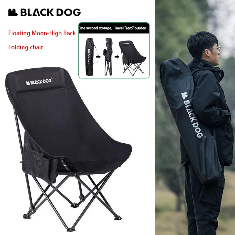 

Naturehike BLACKDOG Folding Chair Camping High Back Moon Chair Outdoor Portable Fishing Beach Picnic Chair With Pockets