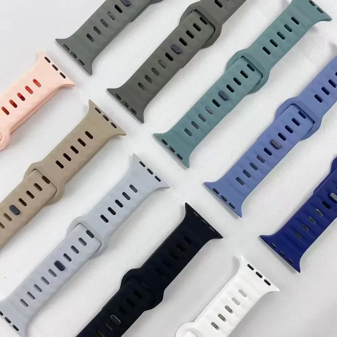 Sport Strap for Apple Watch Ultra 2 Band 49mm 45mm 41mm 44mm 40mm Silicone Bracelet Wristaband for iWatch Series 9 8 7 6 5 4 SE