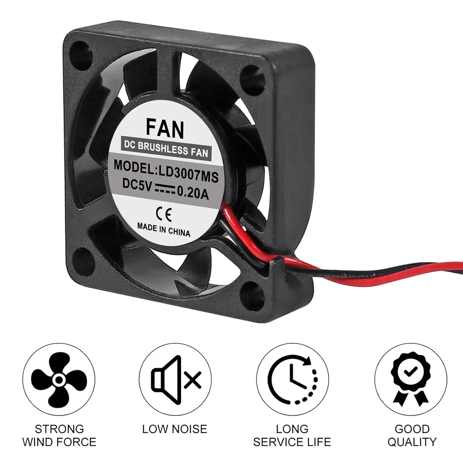 4 szt. Czarny wentylator 3007 do Raspberry Pi 4, wentylator 30x30x7mm, bezszczotkowy wentylator chłodzący Pi, cichy wentylator DC 3.3V 5V do Raspberry Pi 4, Pi 3 B+