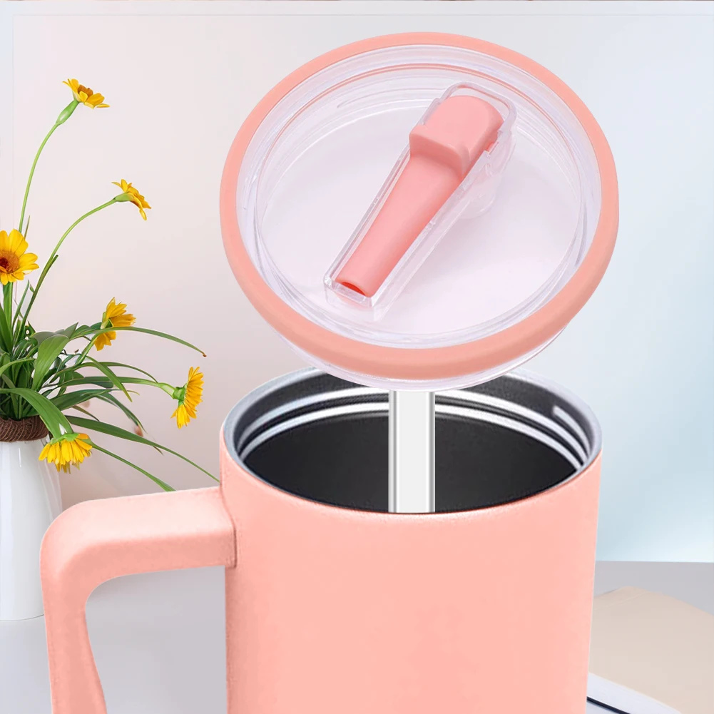 40oz Tumbler Flip Straw Lid Replacement for Stanley Quencher H2O Splash Resistant Tumbler Lids Reusable Spill Proof Straw Cap