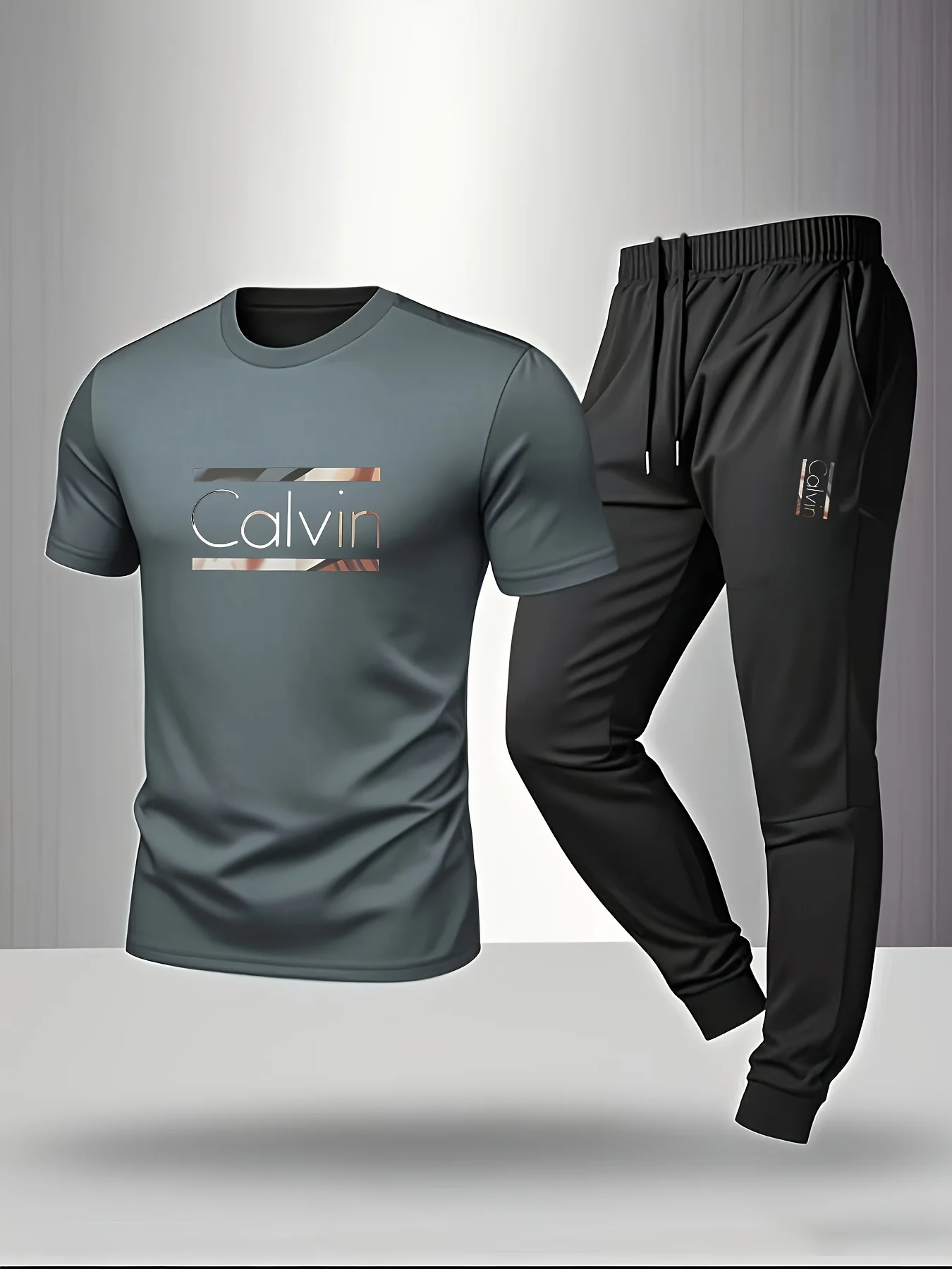2026 New Men's Summer Outdoor Sportswear - Printed Design Short-Sleeved Long Pants - Essential for Outdoor Activities - view 3