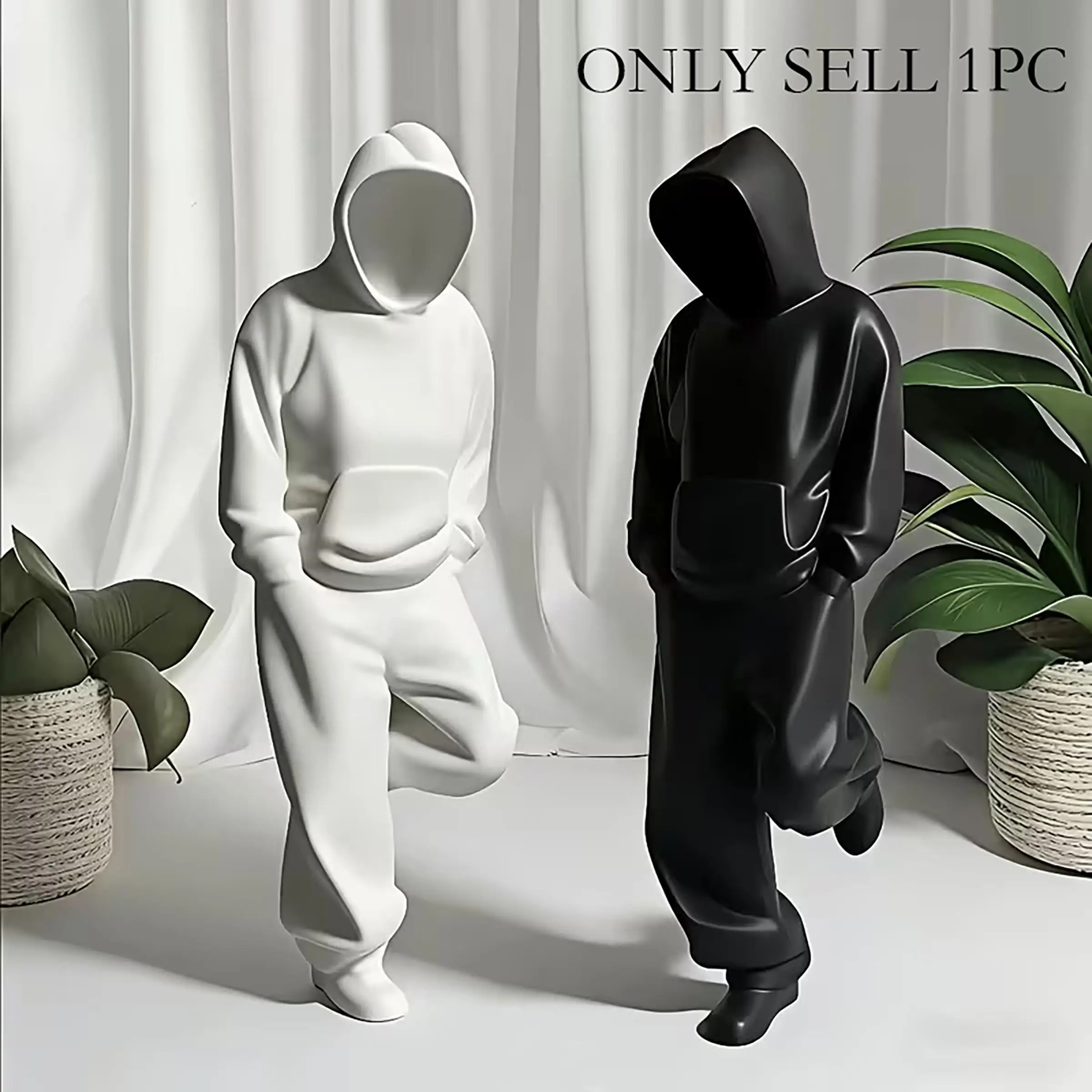 1Pc Black And White Faceless Thinker Model Collection Ornaments, Durable Plastic Decorations, Computer Desktop Decorations