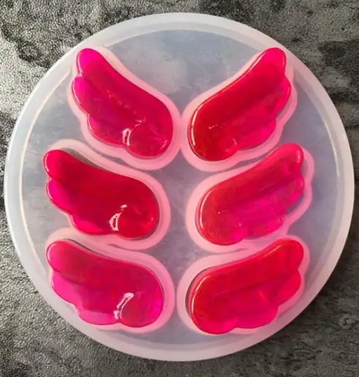 

Crystal angle wings 6 Cavity silicone mold DIY jewelry tools finding ornaments model Resin Casting Mould Craft Decoration