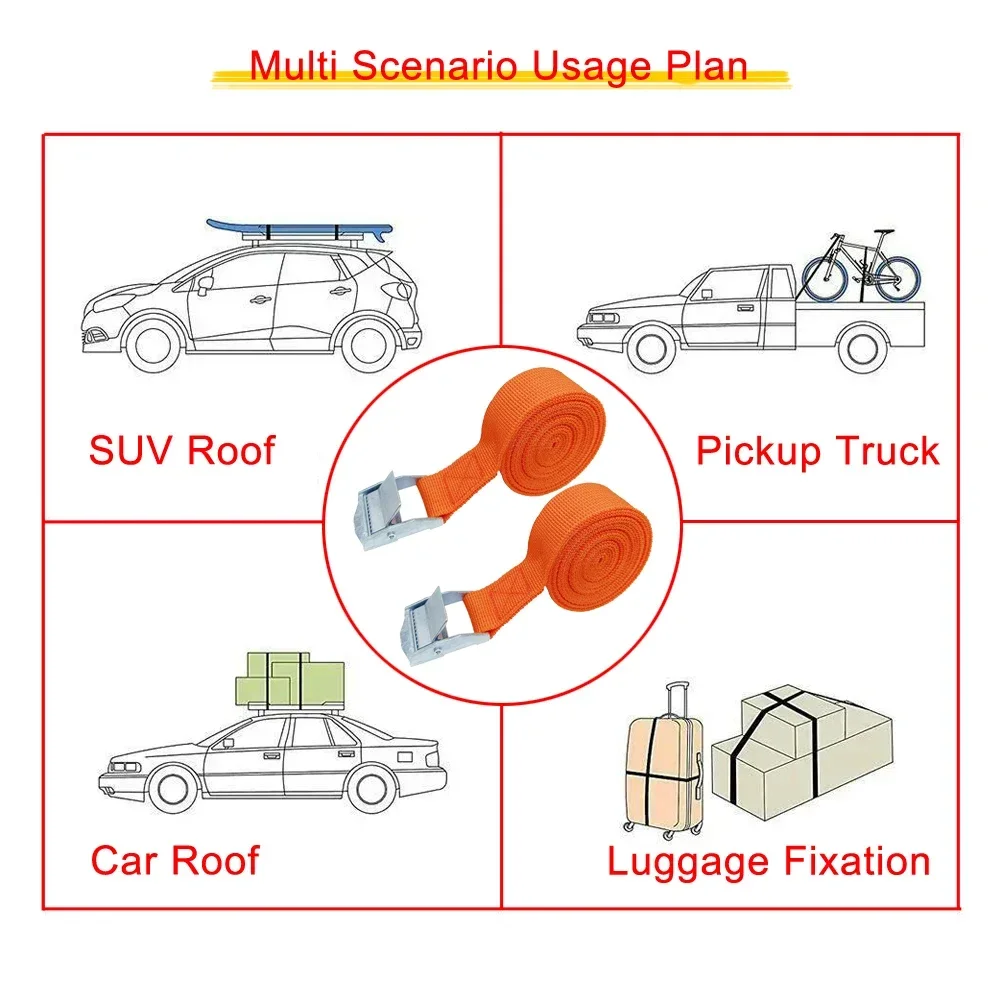2 قطعة 4 متر سبائك الزنك الضغط مشبك البليت البضائع الأشرطة الأمتعة الثابتة سيارة ثابتة المشدود الموتر الأشرطة اسئلة التعادل أسفل حزام