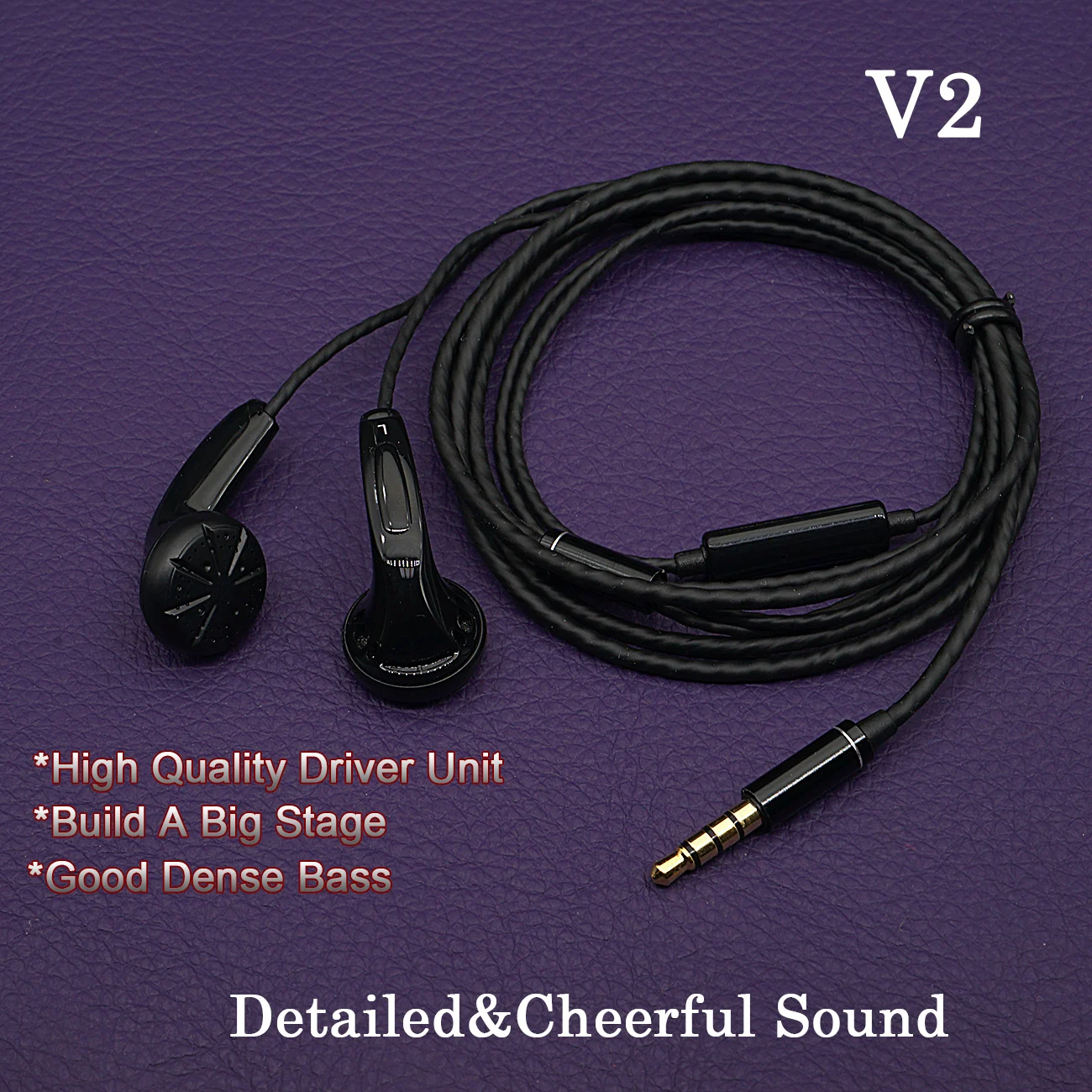 New V2 Hifi T-Music DIY Earphones / Quality 3.5mm In-Ear Headset Microphone