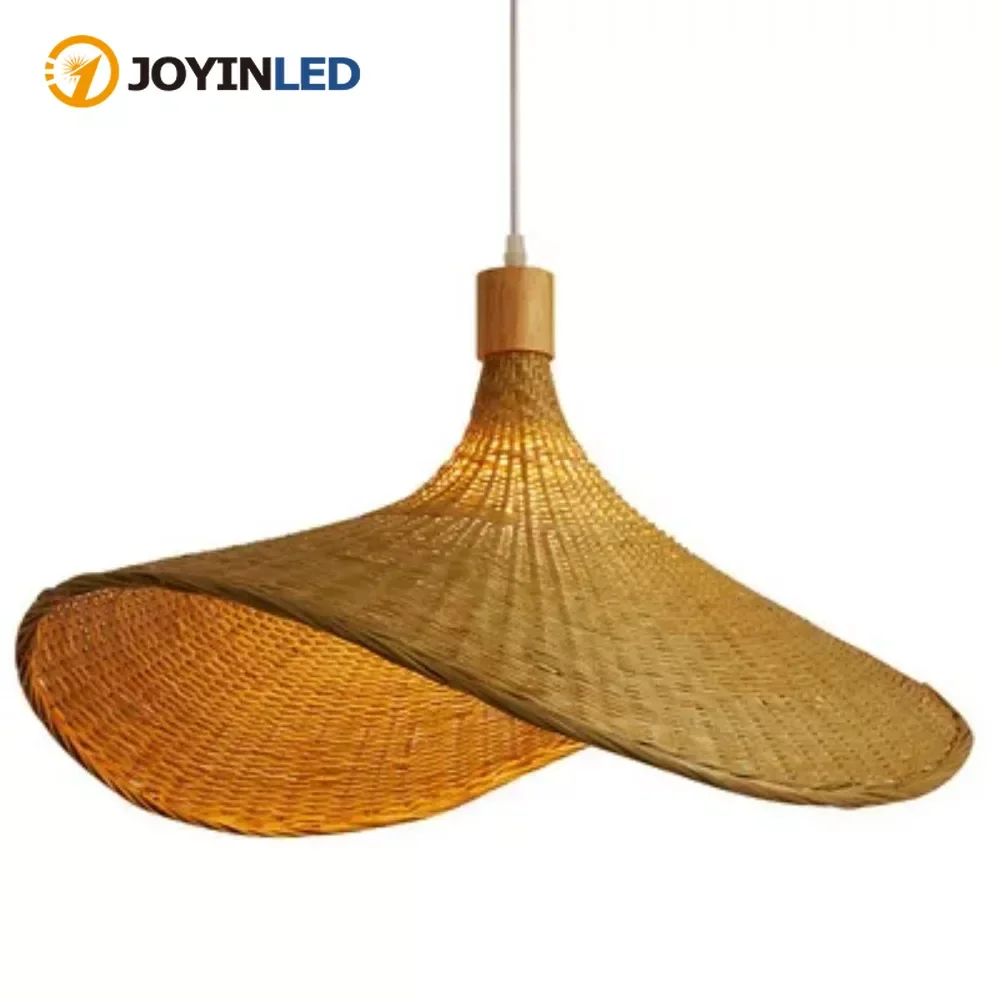 Rattan Woven Pendant Light, Natural Handmade Ceiling Pendant Lighting Chandelier, Hanging Lampshade Fixture Home Decoration