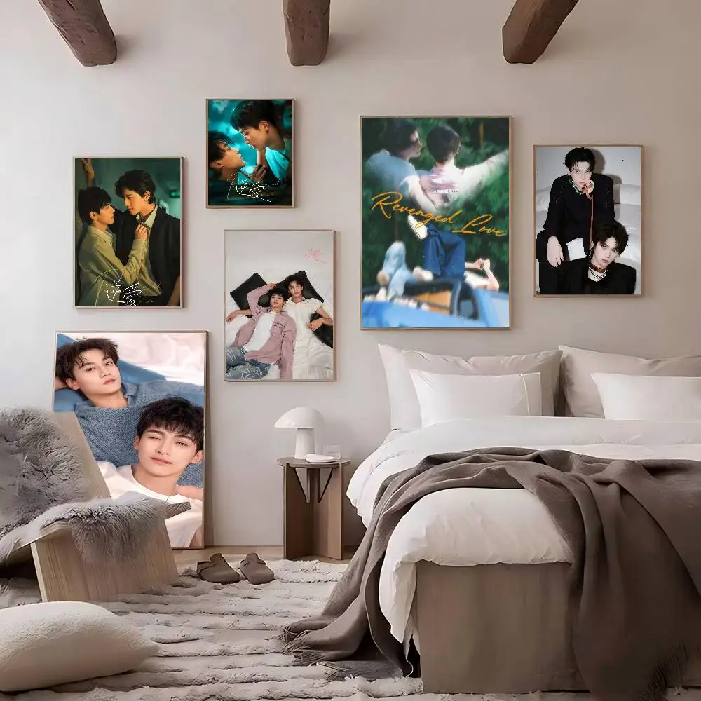 R-Revenged Love Movie Anime Posters Sticky Decoracion Painting Wall Art White Kraft Paper Wall Decor