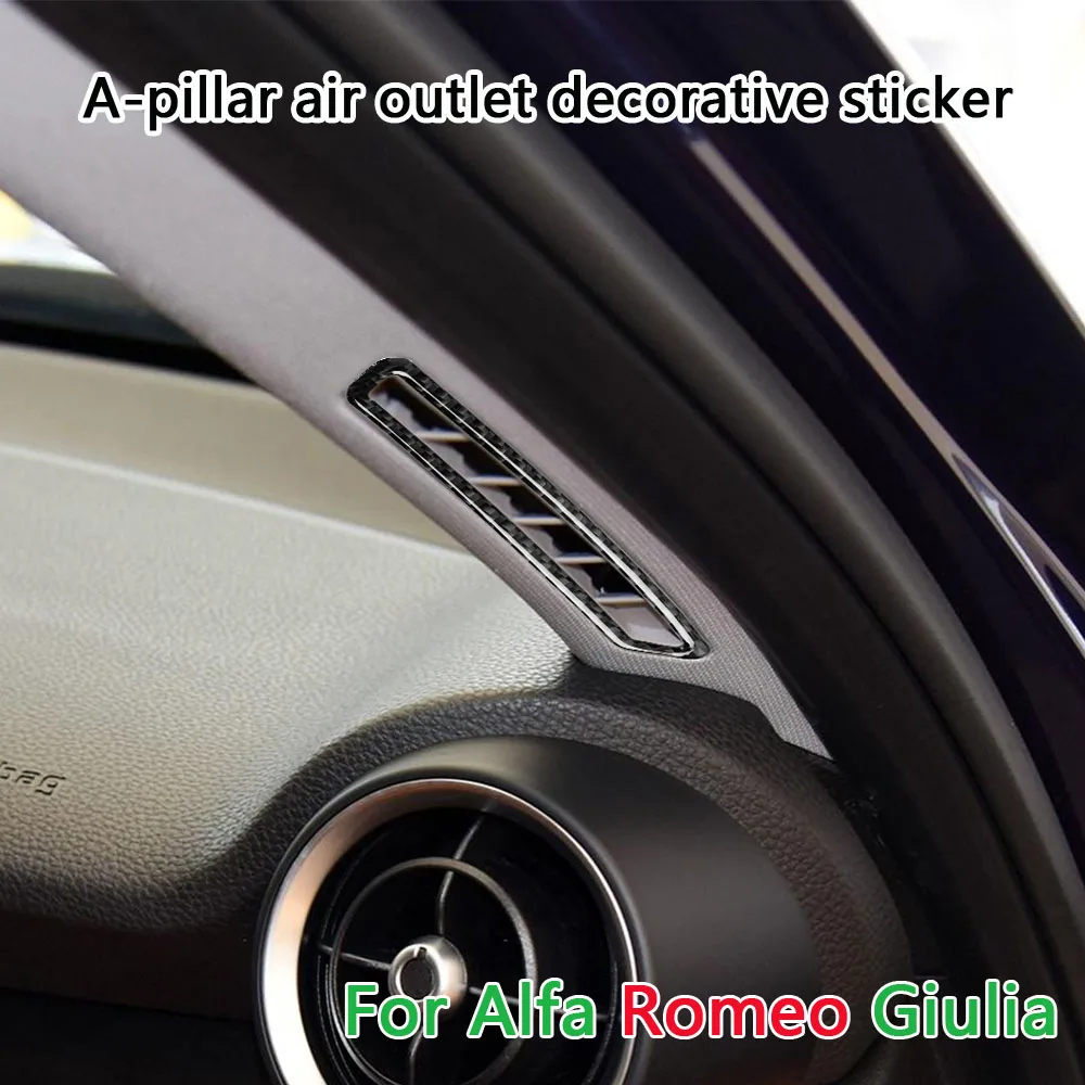 

For Alfa romeo car modification A-pillar air outlet giulia black protective sticker for air outlet decoration accessory