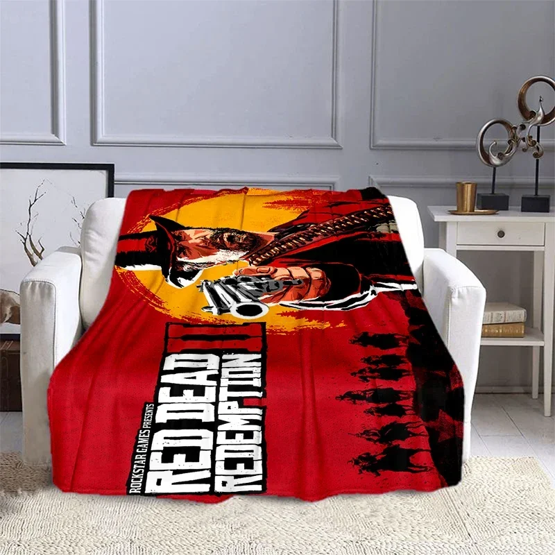 Red Dead Redemption Wilderness Game Blanket for Children, Flannel Blankets Soft and Comfortable, Home Travel  High Quality