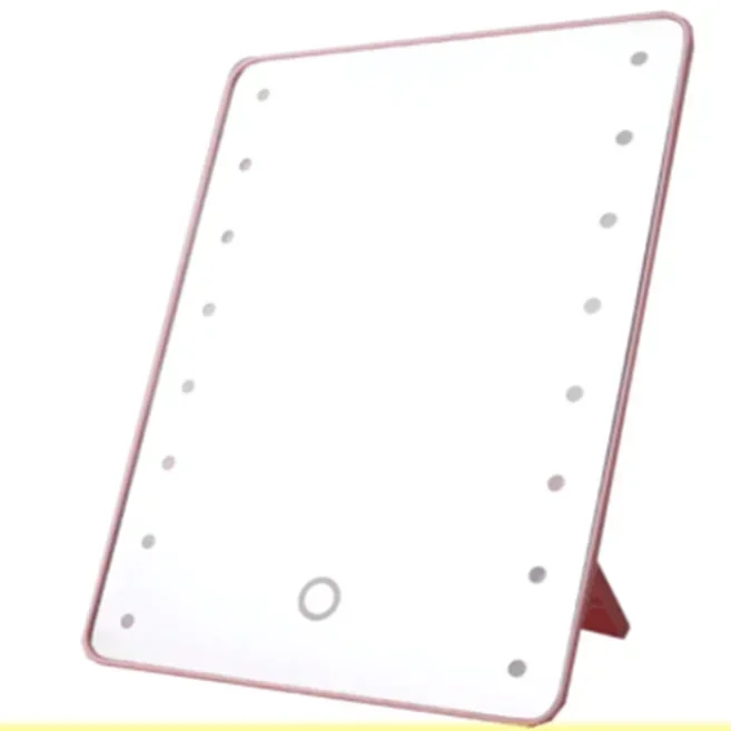 16 مرآة مكياج LED مع ضوء LED يعمل باللمس قابل للتعديل، مرآة مستحضرات التجميل المحمولة لسطح المكتب، أدوات طاولة الزينة المنزلية للسفر