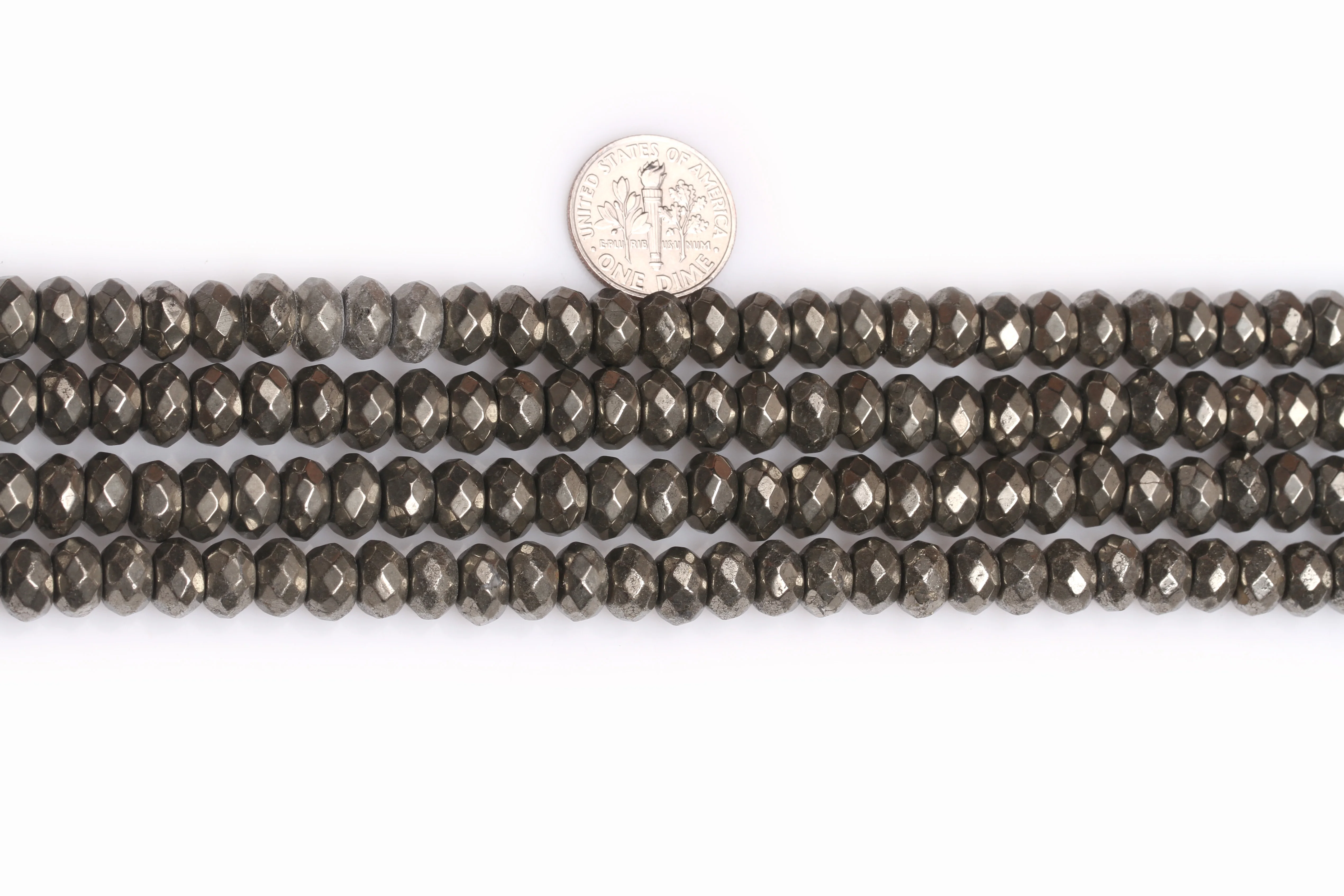 5x8mm Faceted Rondelle Gray Natural Pyrite Stone Gem Stone Semi Precious Beads Loose Bead For Jewelry Making Wholesale