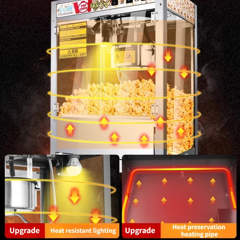 Urządzenie do robienia popcornu 220V komercyjna stal nierdzewna hartowane szkło/akrylowy talerz elektryczne/gazowe opcjonalne аппарат для попкорна