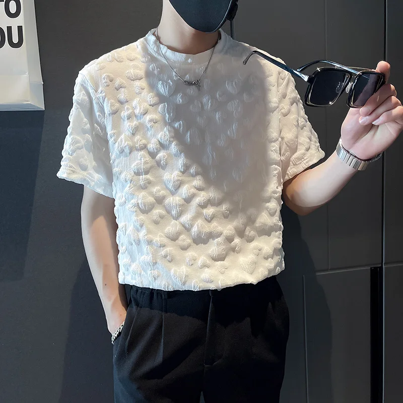 

Мужская футболка с коротким рукавом и круглым вырезом, однотонная