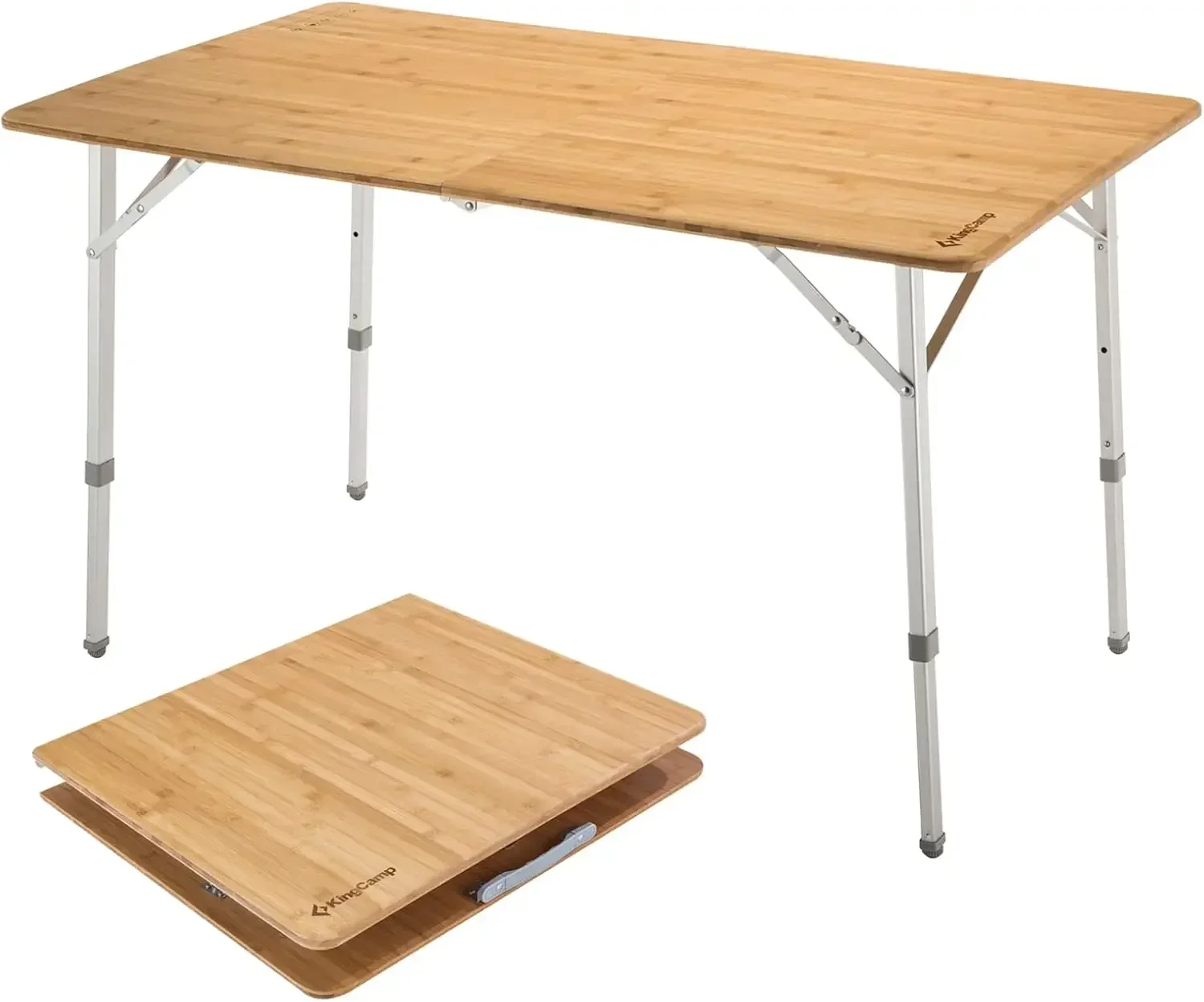 

Lightweight Stable Folding Camping Table Bamboo Outdoor Folding Tables Adjustable Height Portable Picnic