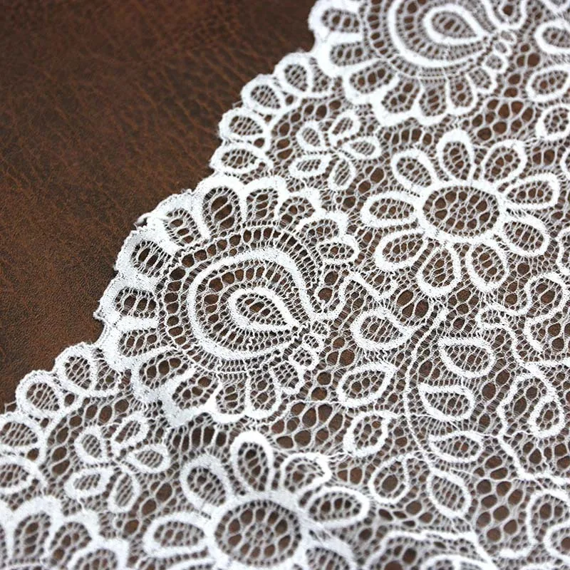 (3 meters/roll) 220mm White And Black Elastic Lace Fabric French Hollow Underwear Lace Trim Manual DIY Exquisite Design