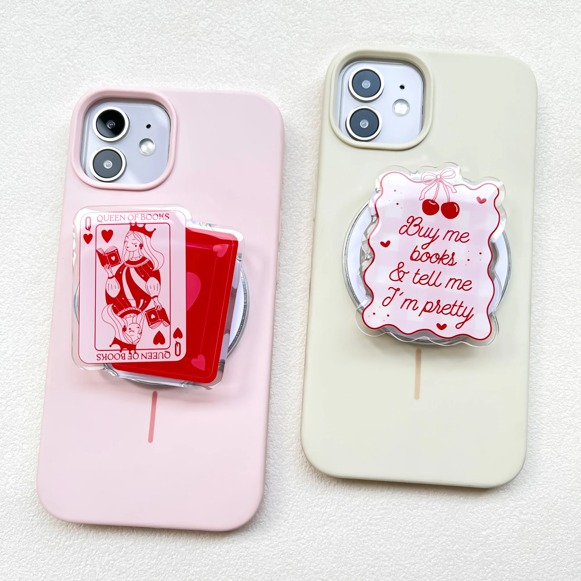 Suporte Magnético de Acrílico Kawaii para Celular, Suporte Telescópico Portátil com Desenho Animado, Suporte Magnético para Celular com Airbag para iPhone e Samsung