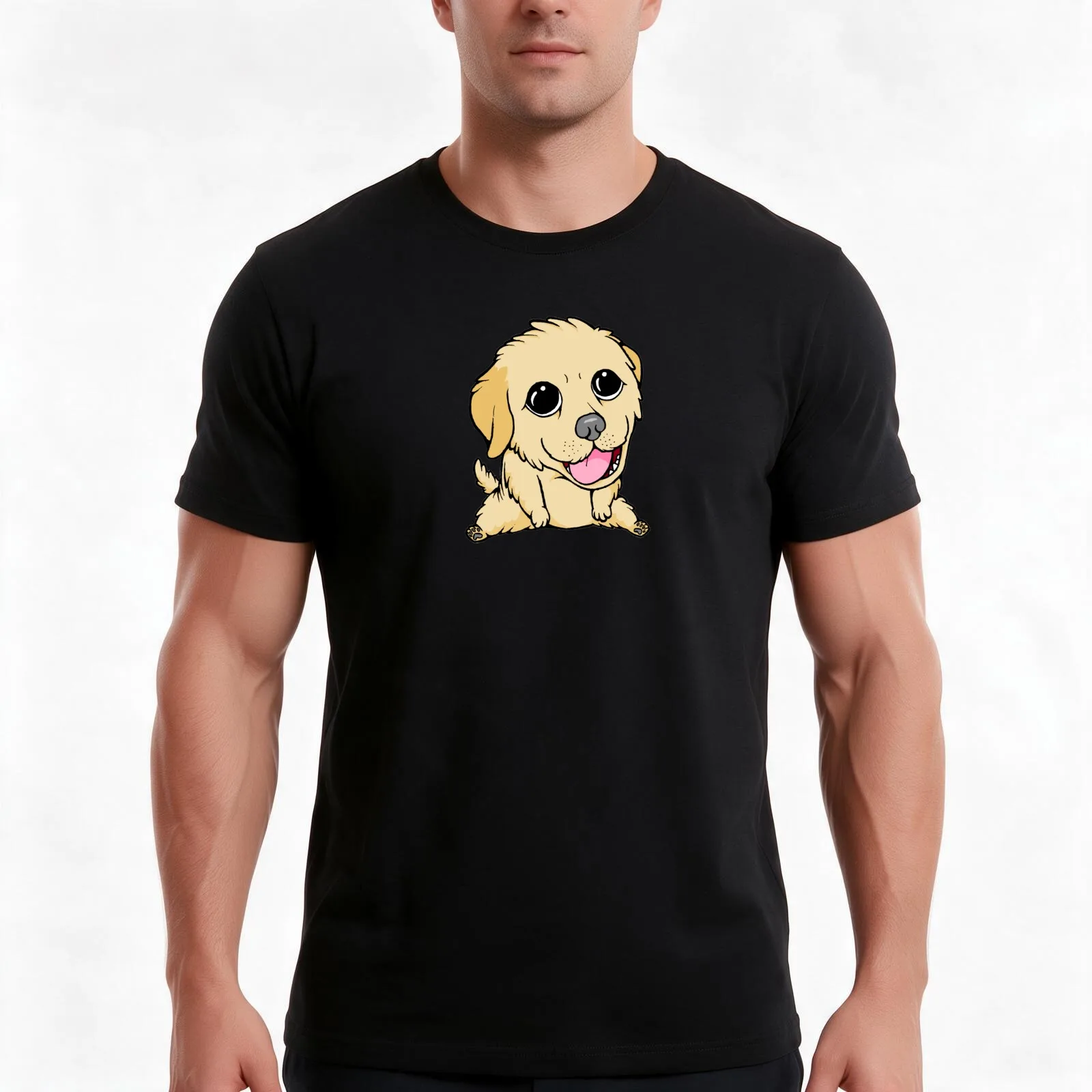 Chonky Golden Retriever T-Shirt, Summer Casual Cotton Tee, Oversized Streetwear Tops, Vintage Graphic Print, Unisex Men Women