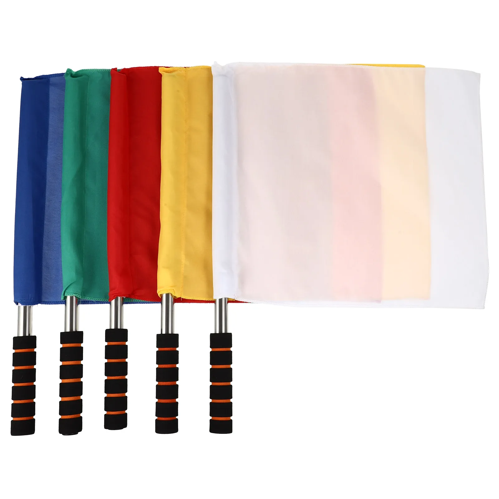 

5pcs Referee Signal Flags Bright Color Hand-Cranked Racing Flags Sports Use Traffic Warning Foam Handle Lightweight Durable