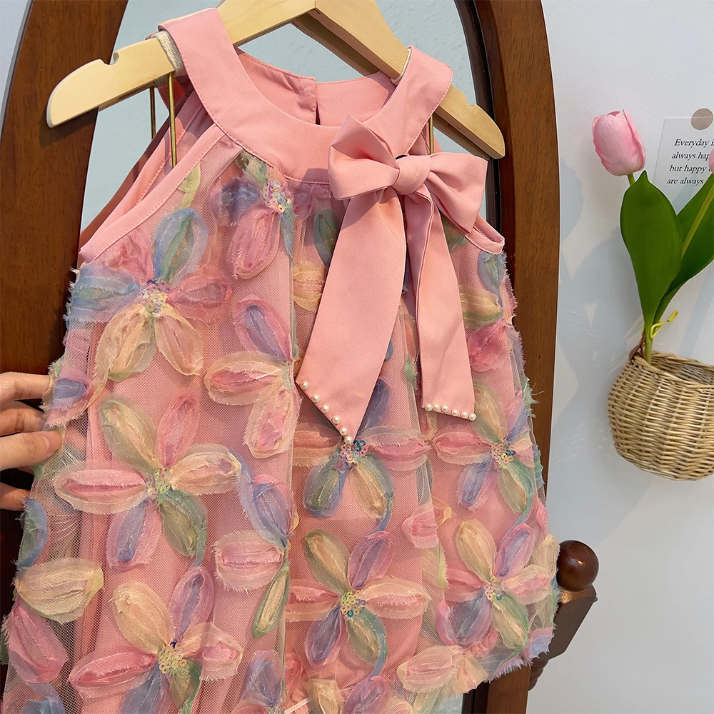 Bär Führer Mädchen Kleid 2025, Sommer Neue Mädchen Kleid Prinzessin Kleid Kleines Mädchen Mode Bunte Blume Garn Kleider Kind Kleidung – Detail 11