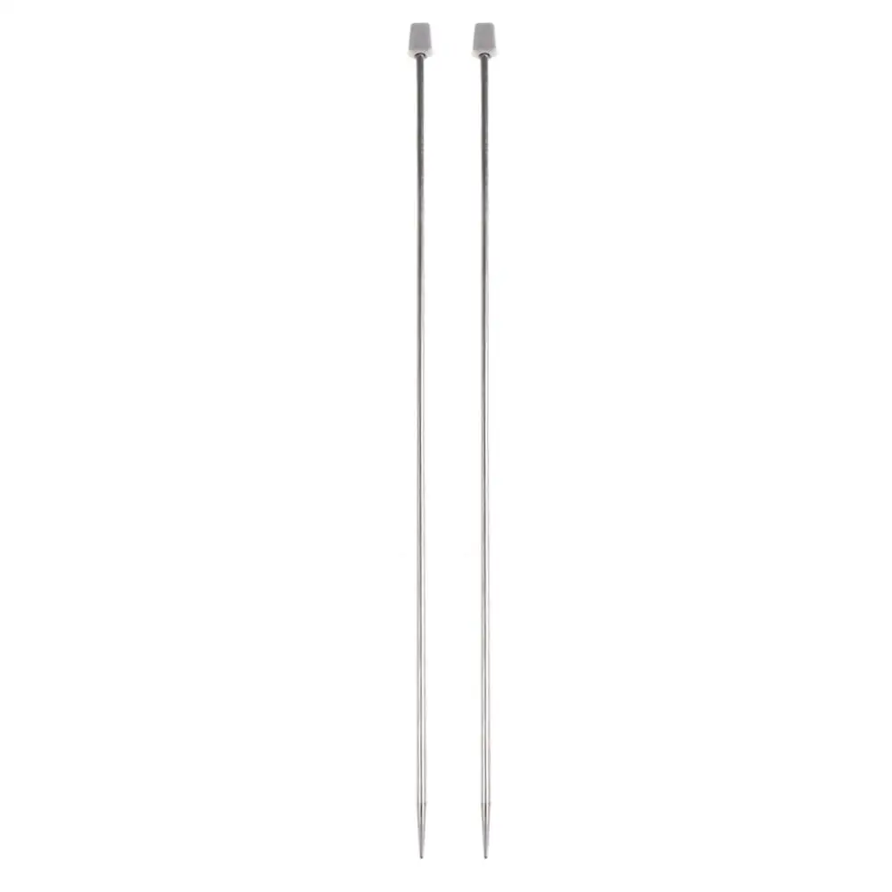 2Pcs/set 25cm/35cm DIY Sewing Accessories Craft Set Yarn Straight Knitting Needles Crochet Hooks Knitting Tools Metal Crochet