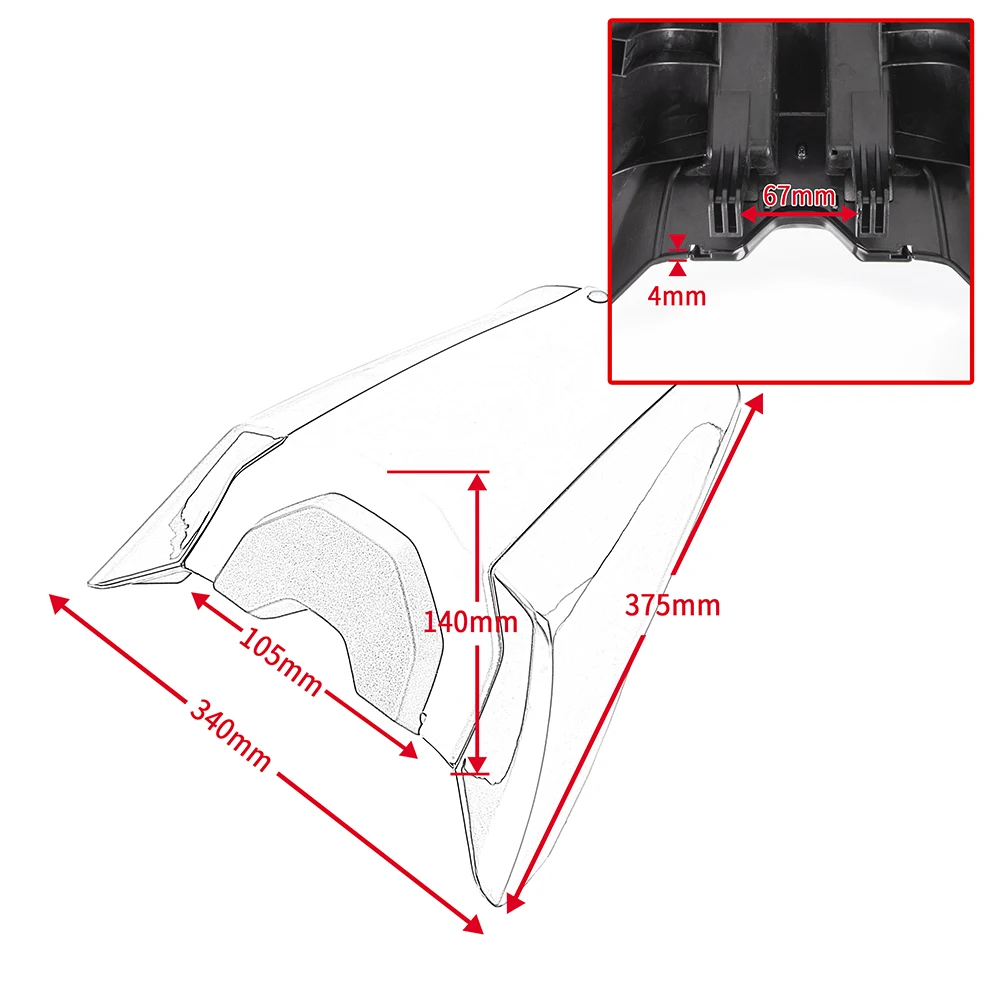 Accessori moto per Honda CB1000R Neo Sports 2019-2023 Sedile posteriore Carenatura Passeggero 2022 2021 CB 1000R Copertura posteriore Nero