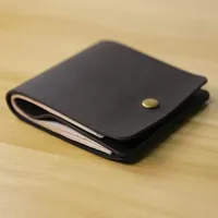 Retro Minimalist Bifold Leather Card Wallet for Men And Women Wrap Credit Card Holder Porte Carte Wallet