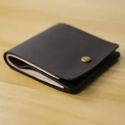 Retro Minimalist Bifold Leather Card Wallet for Men And Women Wrap Credit Card Holder Porte Carte Wallet