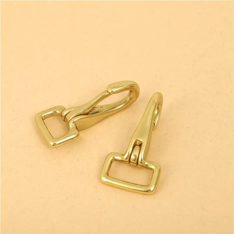Solid Brass Snap Hook Carabiner Trigger Clip Clasp Leather Craft Bag Strap Halter Bridle Harness Dog Pet Leash Parts Accessories