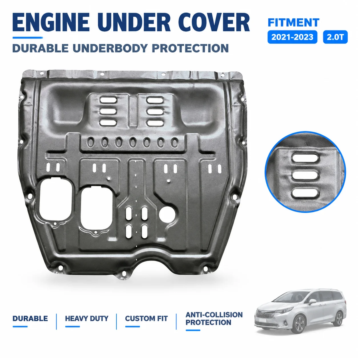 Engine Skid Plate Engine Shield For Roewe iMAX8 2021-2023 2.0T / For MG M8 Petrol No Drilling Chassis Bottom Protection Guard