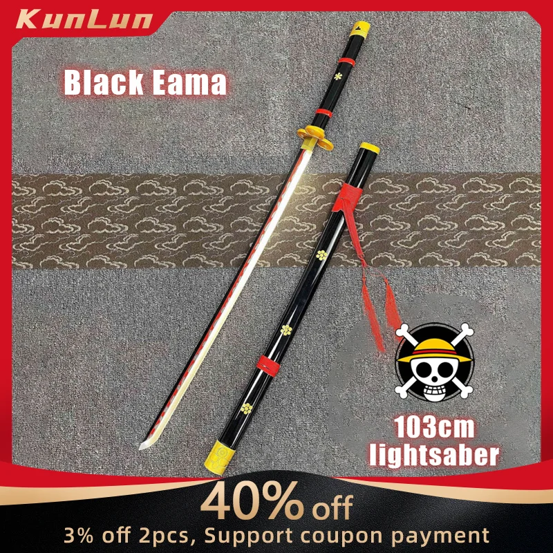 

103cm One Piece Zoro Katana Lightsaber Acrylic Bamboo Combine Sword Charging Luminescence Shusui Samurai 1:1 Replica Eama Toys