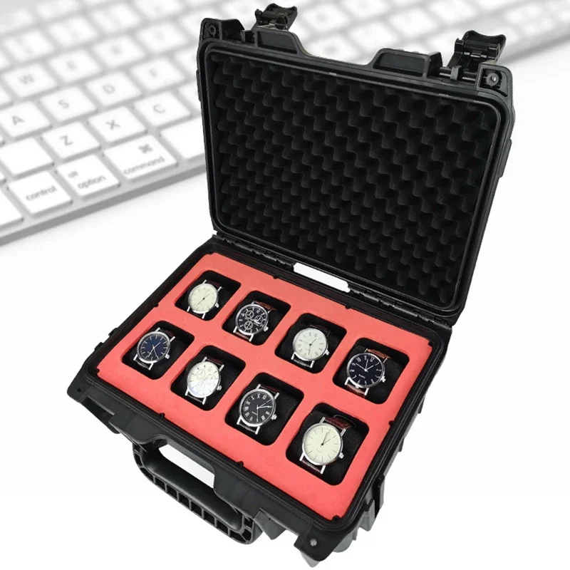 Handheld Watch Box Men's Wrist Watches Organizer Suitcase Portable Travel Watches Storage Boxes 8 Epitopes Watch Display Case