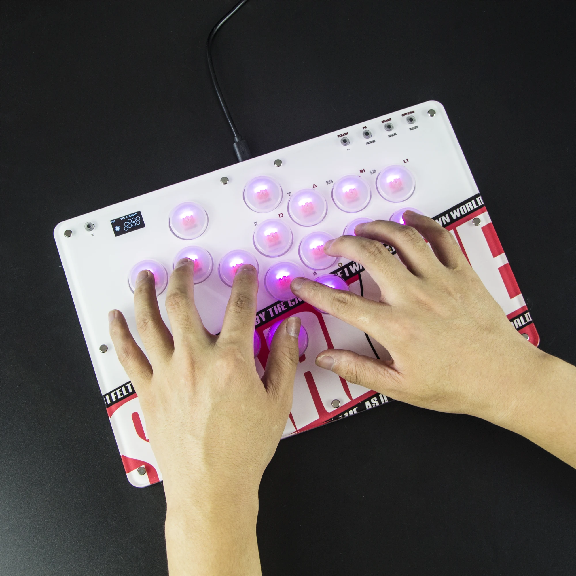 REMANK Hitbox Arcade Hitbox Controller for PS5/PS4/PC/Steam Fightstick Joystick Keyboard Compatible with Switch