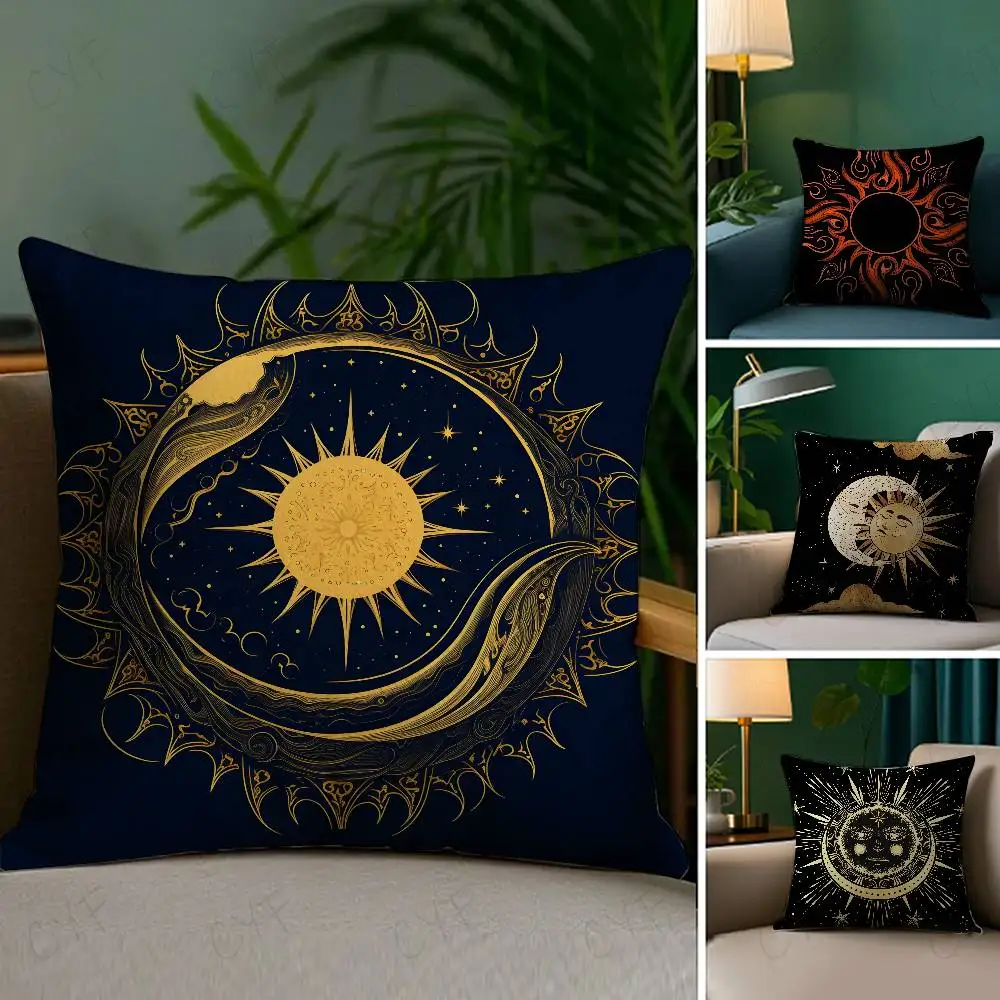 

Sun Moon Mandala Series Pattern Pillow Case Custom Printed Brushed Fleece Pillow, Baby Skin-Touch, Eco-Friendly Dye-Sublimation