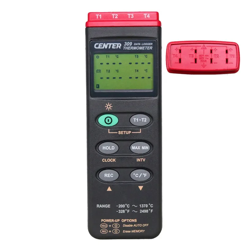 CENTER-309 Portable Digital Thermometer K Type Four Channels Data logger PC Interface