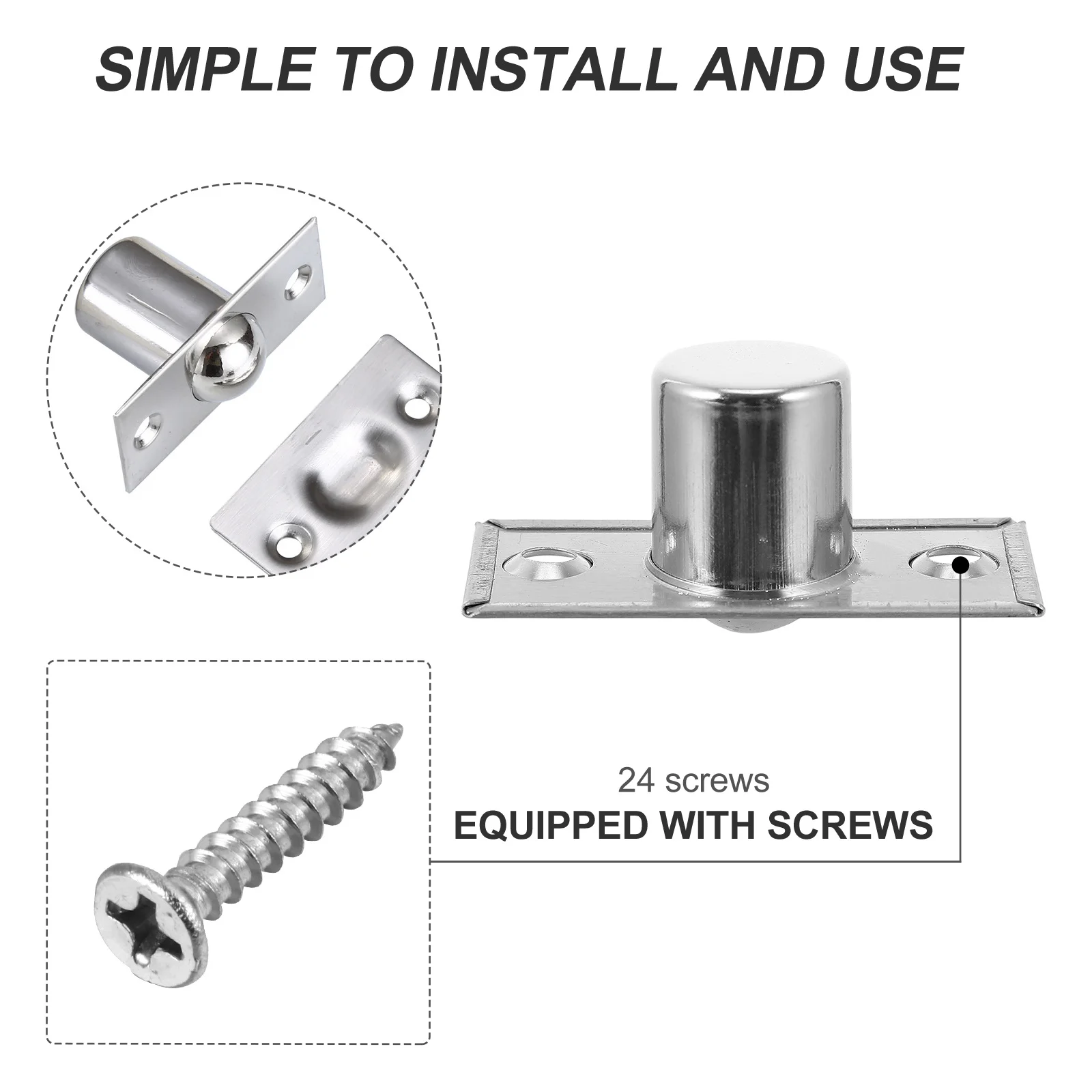 

4Pcs Ball Catch for Door Heavy-Duty Drive in Ball Catch Closet Accessory Secure Closure Easy Installation Longevity