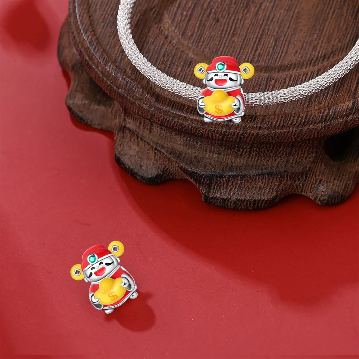 

Charms Silver 925 Little God of Wealth Pendant Beads Fit Charms Plata 925 Original Bracelet Beads Women Jewellery Making